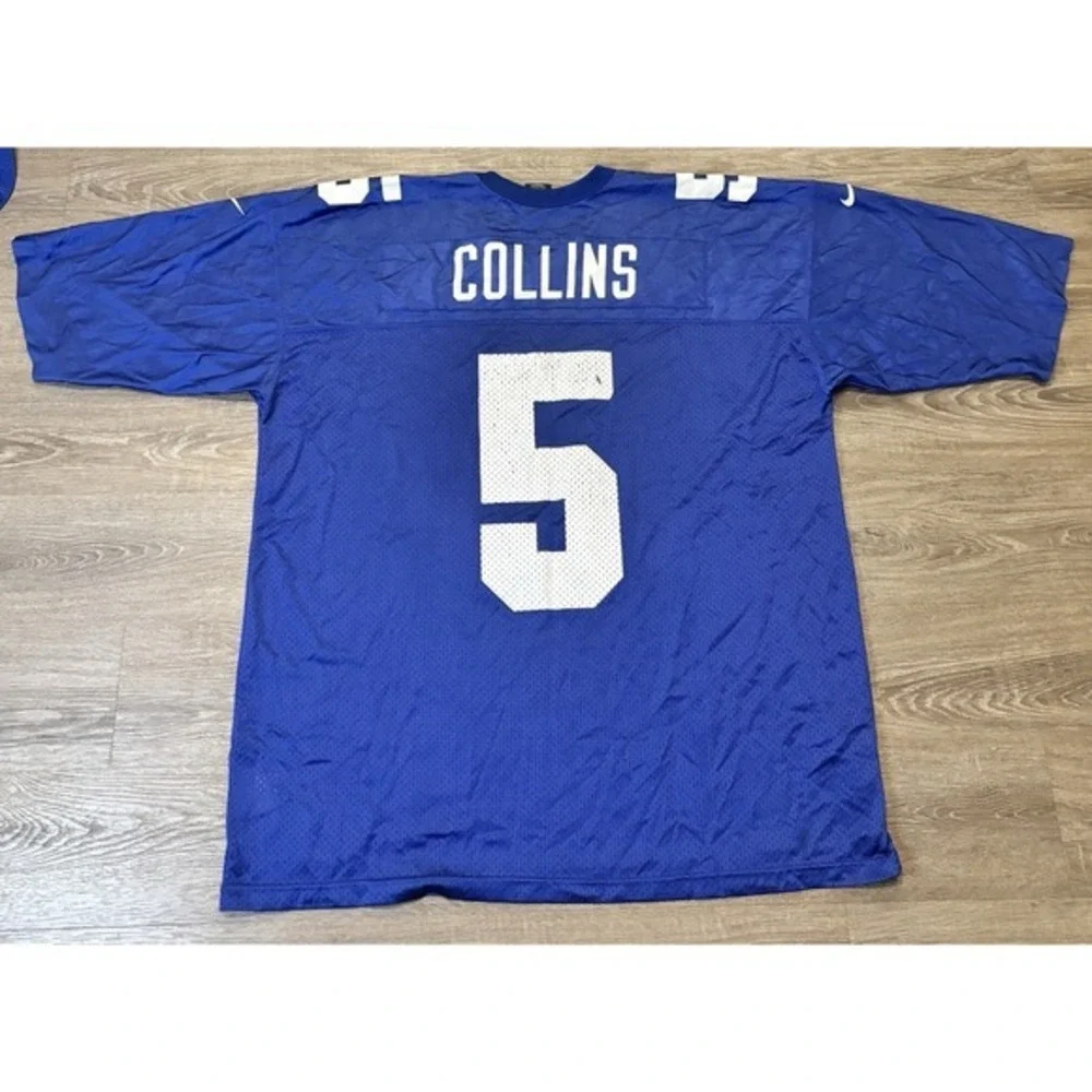 Vintage Nike Kerry Collins #5‎ New York Giants Jersey Men's XXL Blue NFL Team